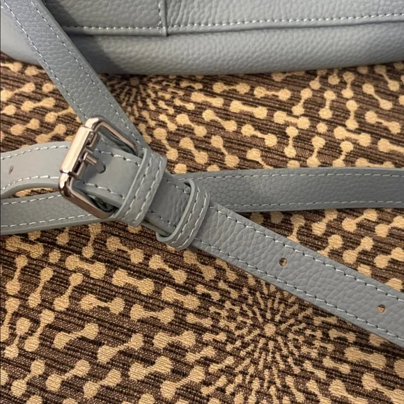 Heshe Light Blue Leather Satchel Bag with Detachable Adjustable Strap Like New - Picture 16 of 16